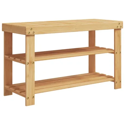 Étagère à chaussures 3 niveaux 70x27,5x45 cm bambou 2