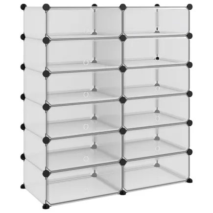 Étagère à chaussures Transparent 94,5x36,5x106 cm PP 2
