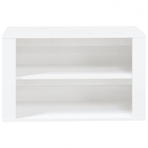 Étagère à chaussures Blanc brillant 75x35x45 cm Bois ingénierie