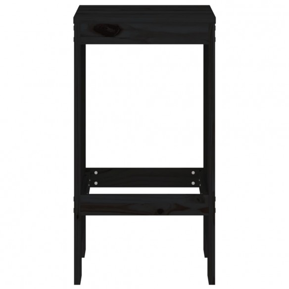 Tabourets de bar 2 pcs noir 40x36x75 cm bois massif de pin