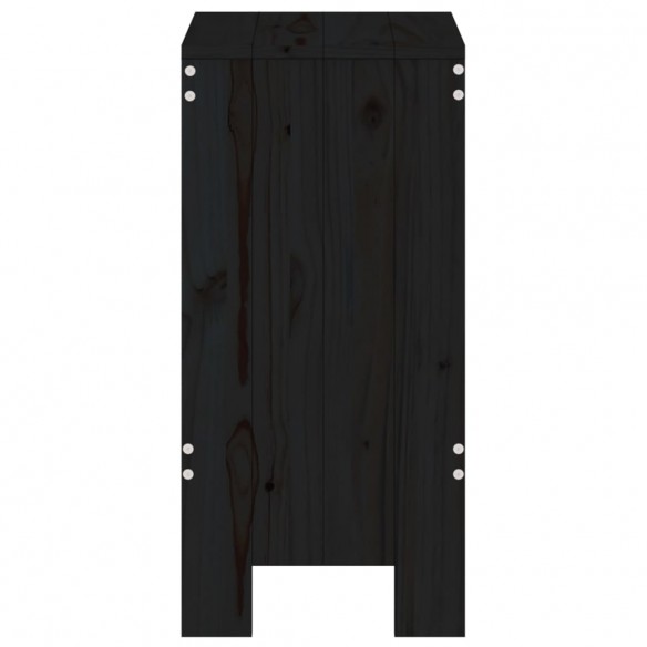 Tabourets de bar 2 pcs noir 40x36x75 cm bois massif de pin