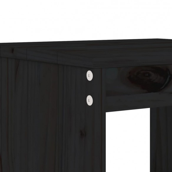 Tabourets de bar 2 pcs noir 40x36x75 cm bois massif de pin