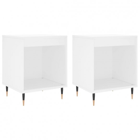 Tables de chevet 2 pcs blanc 40x35x50 cm bois d’ingénierie