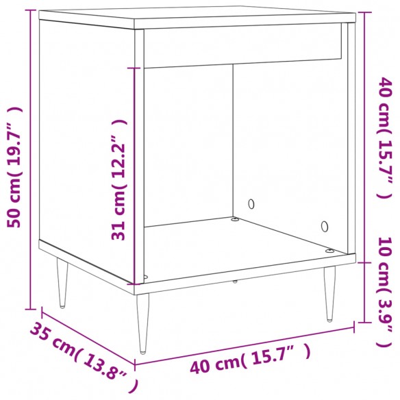 Tables de chevet 2 pcs blanc 40x35x50 cm bois d’ingénierie