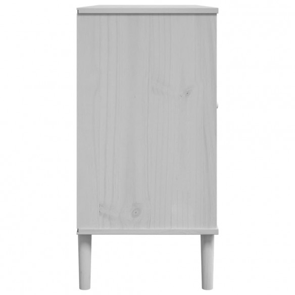 Buffet SENJA aspect rotin blanc 112x40x80cm bois massif de pin
