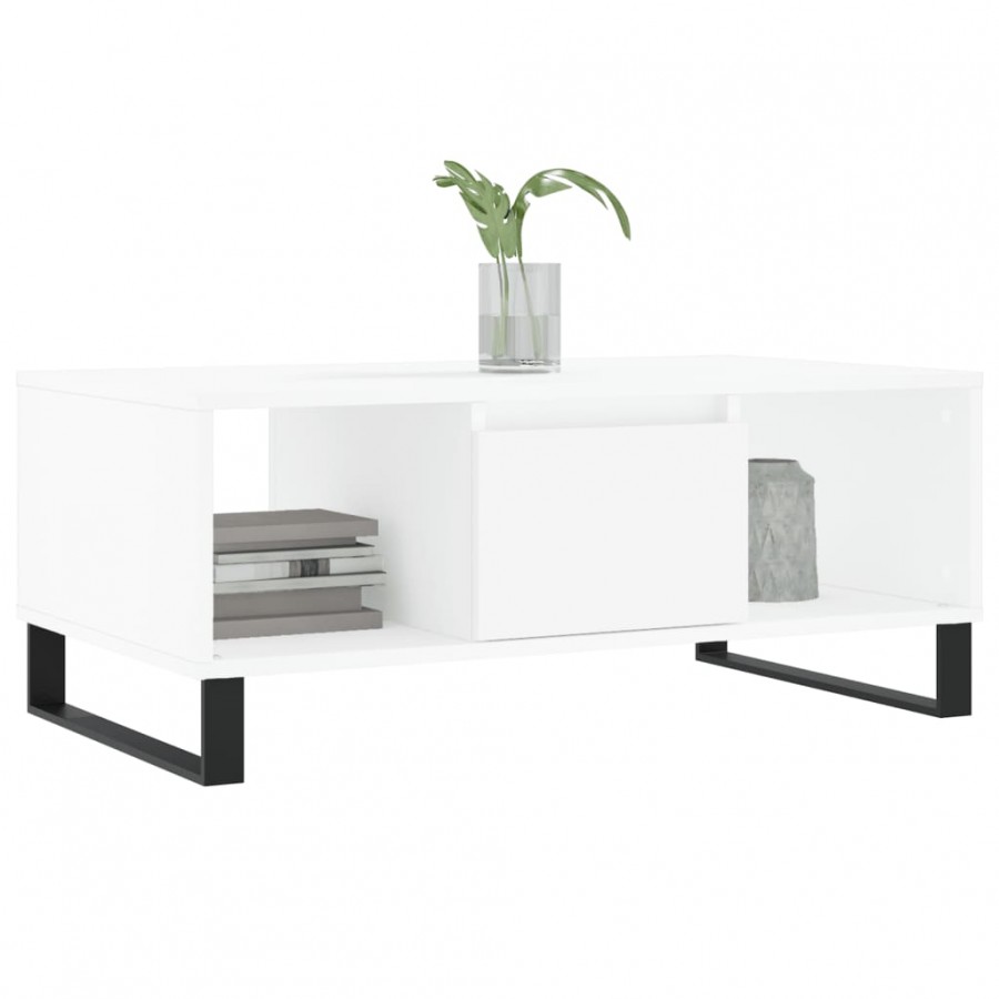 Table basse Blanc 90x50x36,5 cm 