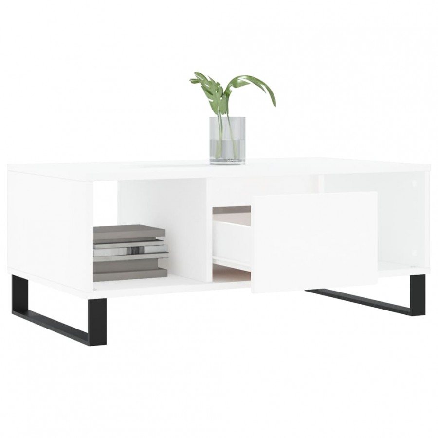 Table basse Blanc 90x50x36,5 cm 