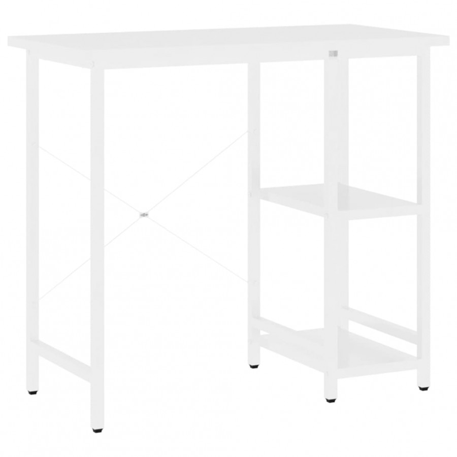 Bureau d'ordinateur Blanc 80x40x72 cm MDF et métal
