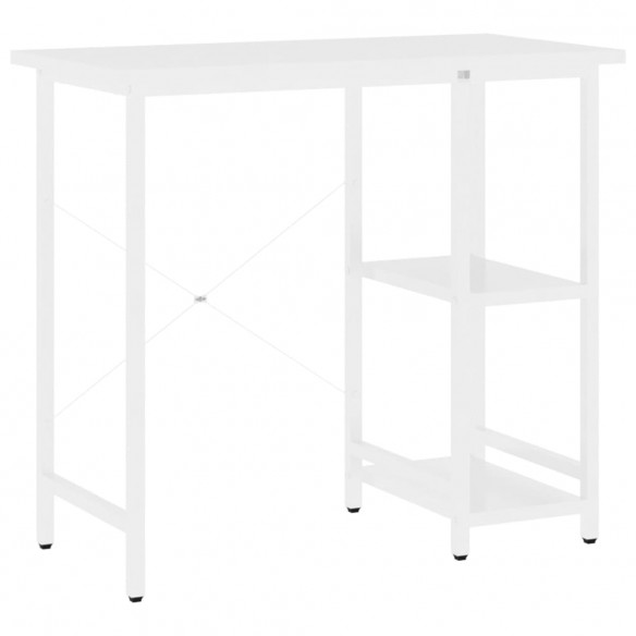 Bureau d'ordinateur Blanc 80x40x72 cm MDF et métal