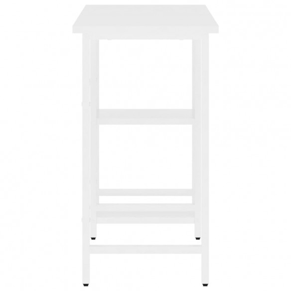 Bureau d'ordinateur Blanc 80x40x72 cm MDF et métal
