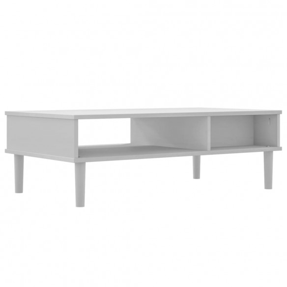Table basse SENJA aspect rotin blanc 100x55x33 cm bois massif
