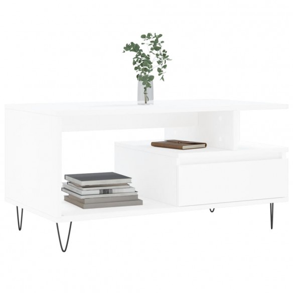 Table basse Blanc 90x49x45 cm 