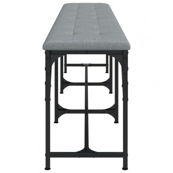 Banc à manger gris clair 186x32x45 cm acier et tissu