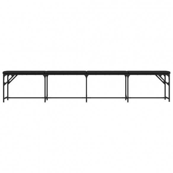 Banc à manger noir 248x32x45 cm acier et similicuir