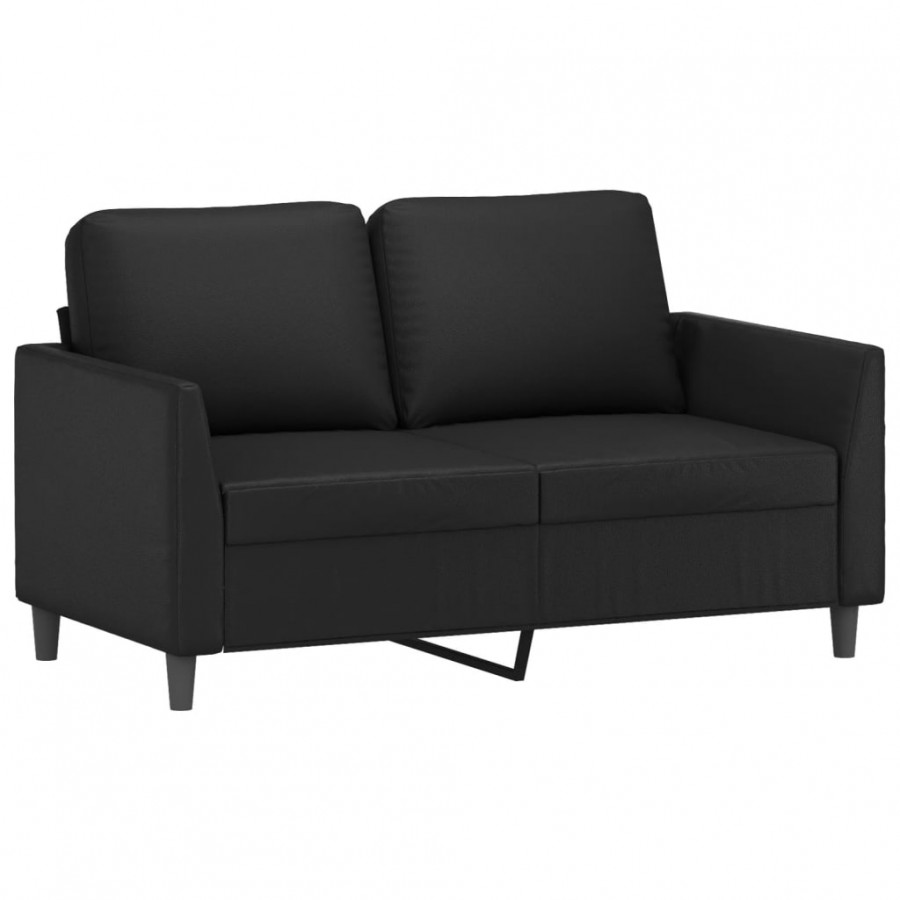 Ensemble de canapés 4 pcs avec coussins Noir Similicuir