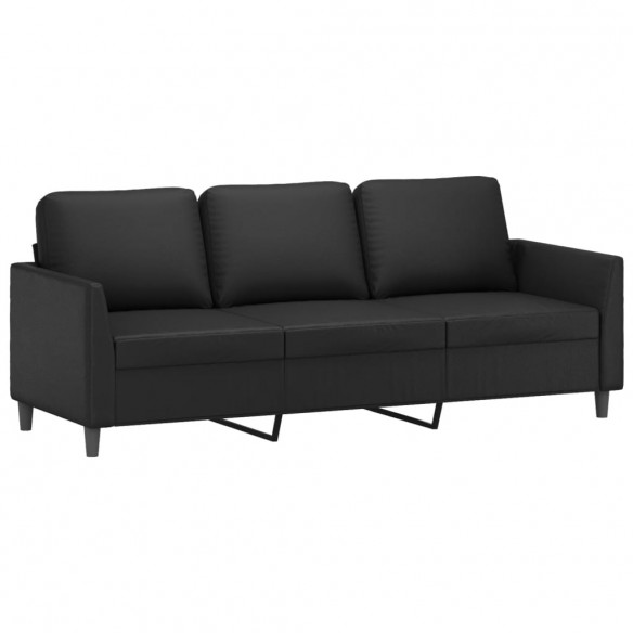 Ensemble de canapés 4 pcs avec coussins Noir Similicuir
