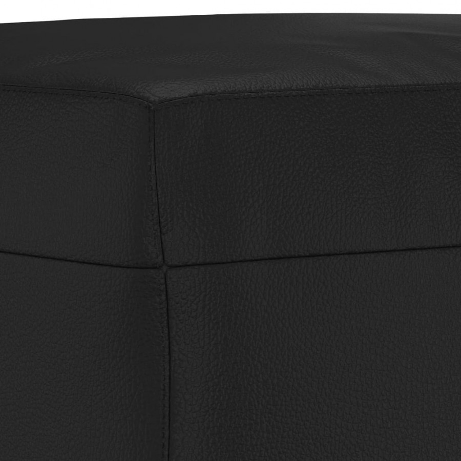 Ensemble de canapés 4 pcs avec coussins Noir Similicuir
