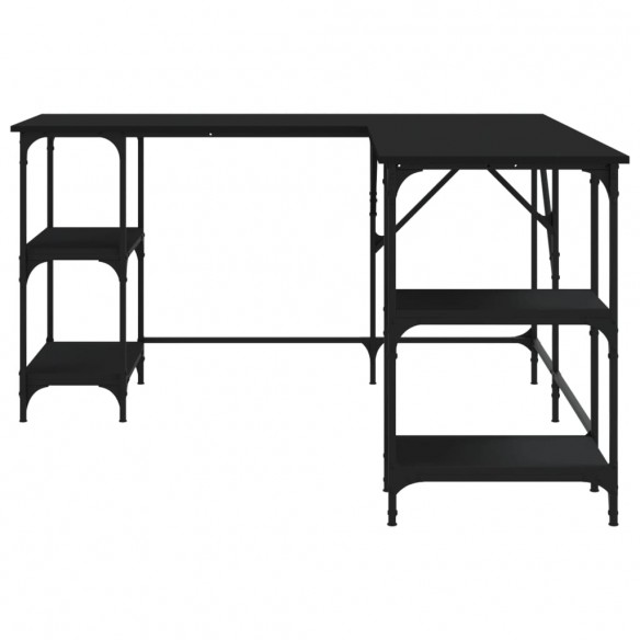 Bureau noir 139x139x75 cm bois d'ingénierie