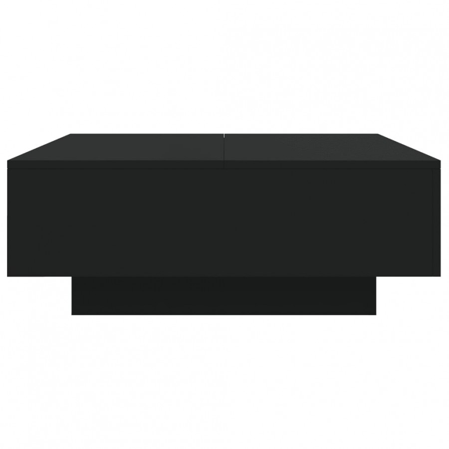 Table basse avec lumières LED noir 80x80x31 cm
