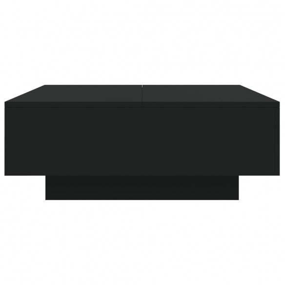 Table basse avec lumières LED noir 80x80x31 cm