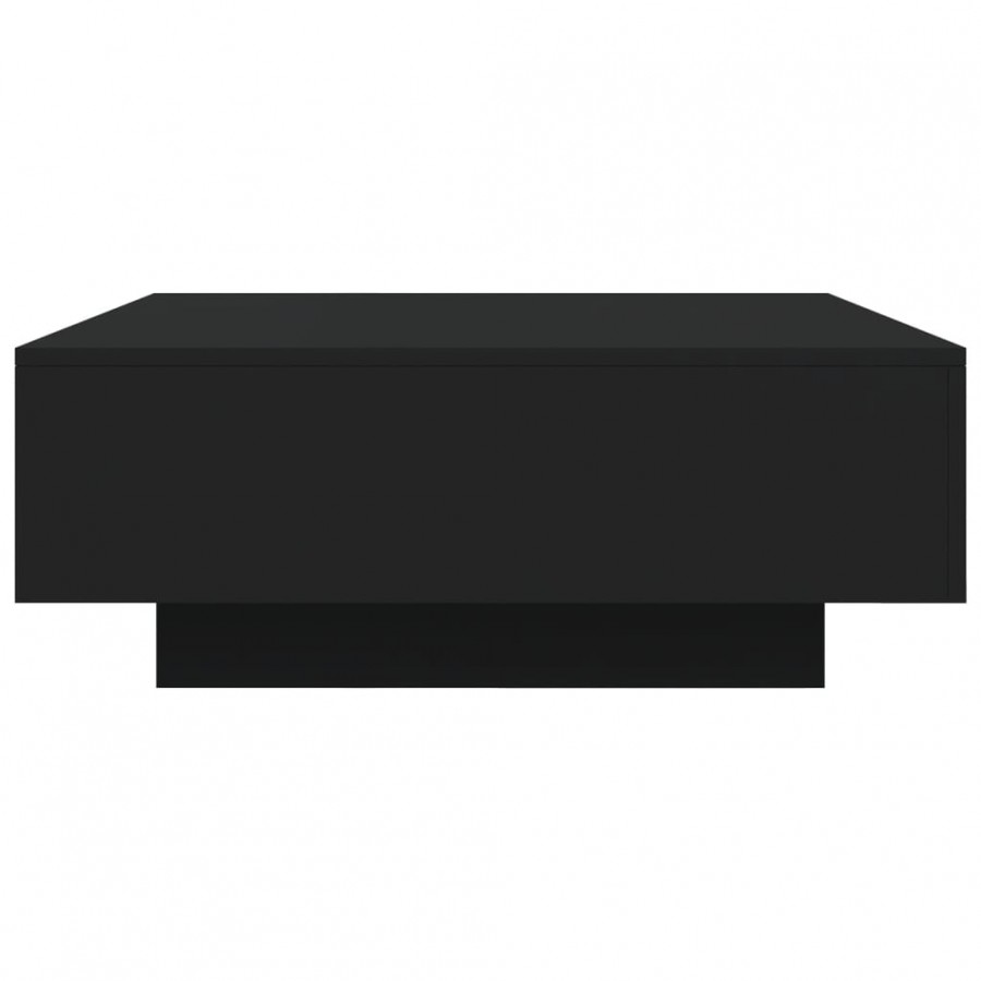 Table basse avec lumières LED noir 80x80x31 cm