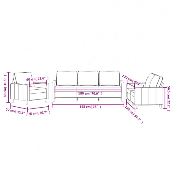 Ensemble de canapés 3 pcs avec coussins Noir Velours