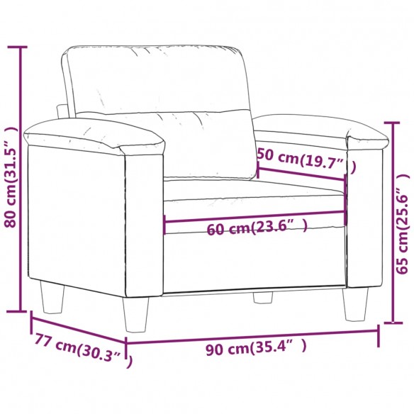 Fauteuil Noir 60 cm Similicuir