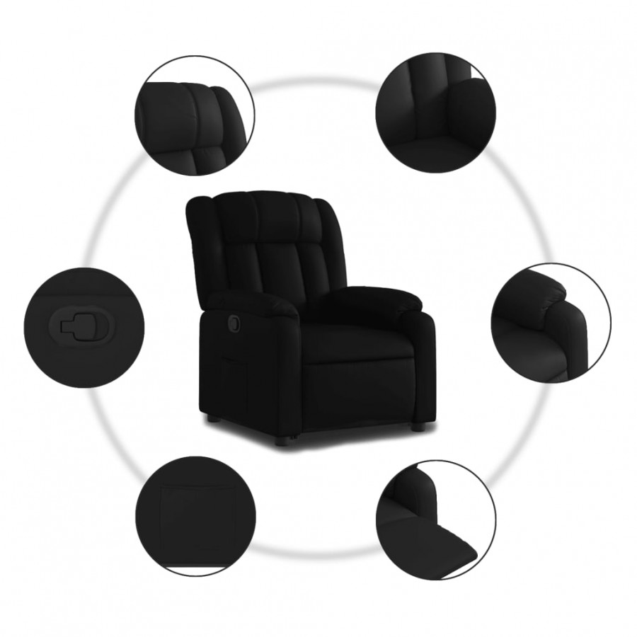 Fauteuil inclinable Noir Similicuir