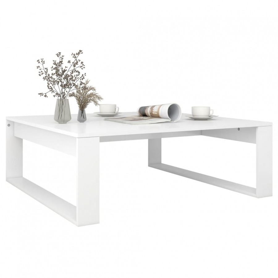 Table basse Blanc 100x100x35 cm Aggloméré