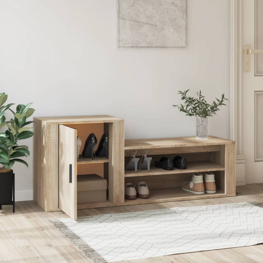 Armoire à chaussures Chêne sonoma 130x35x54cm 