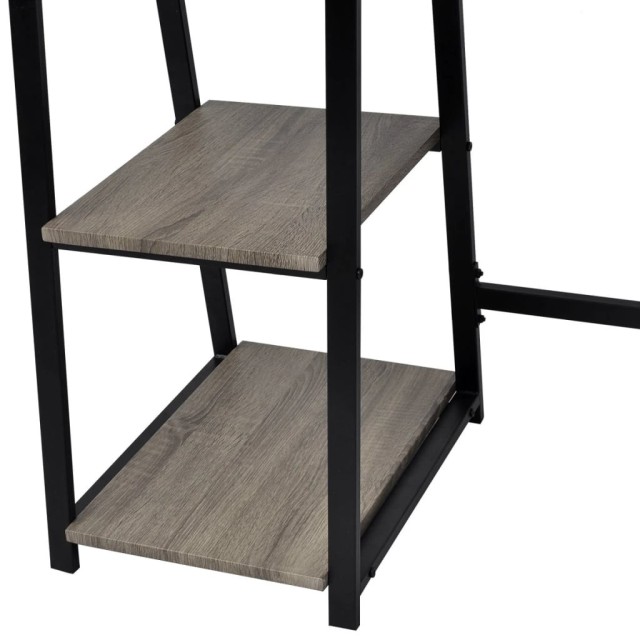 Bureau avec 2 étagères Gris et chêne