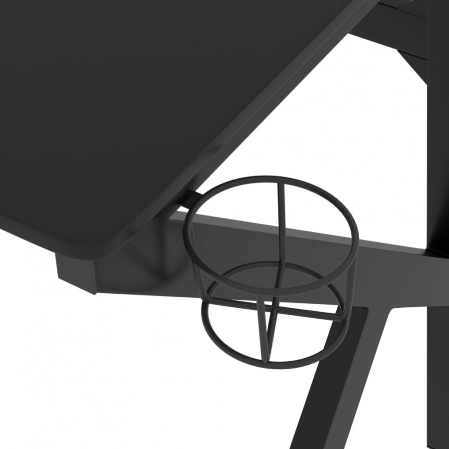 Bureau de jeu avec pieds en forme de K Noir 90x60x75 cm