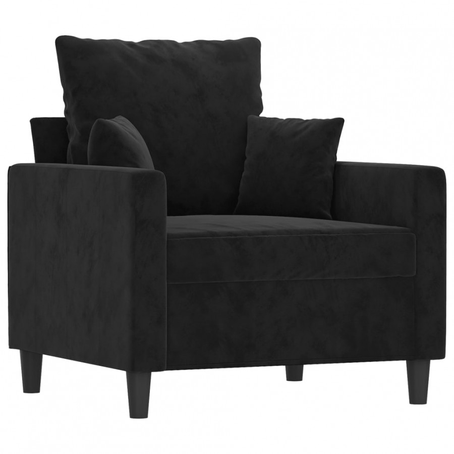 Fauteuil Noir 60 cm Velours