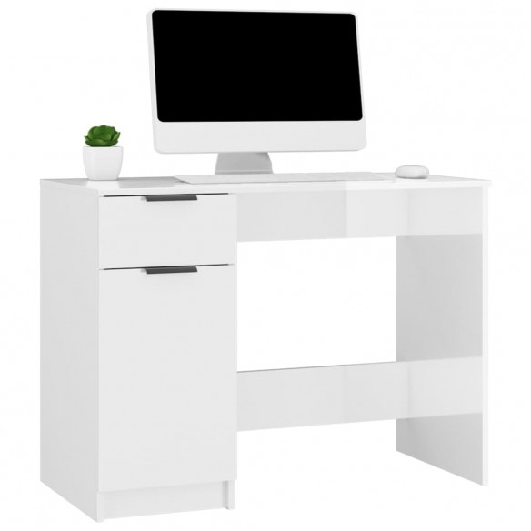 Bureau Blanc brillant 100x50x75 cm 