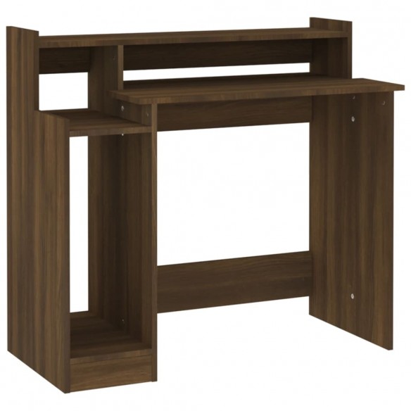 Bureau et lumières LED Chêne brun 97x45x90 cm 