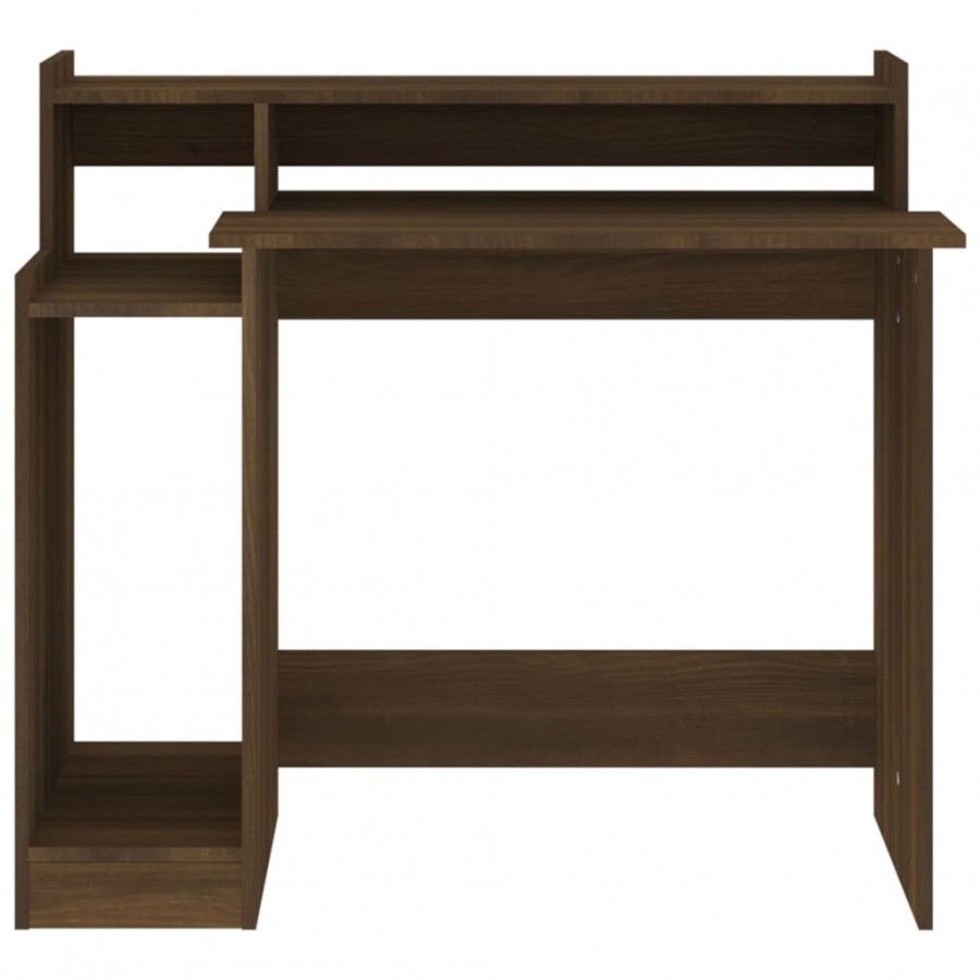 Bureau et lumières LED Chêne brun 97x45x90 cm 