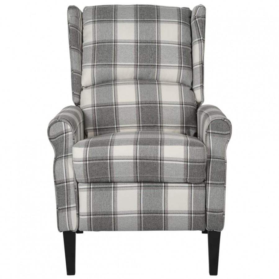 Fauteuil de massage inclinable gris blanc tissu