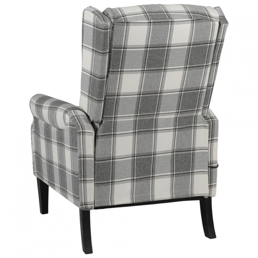 Fauteuil de massage inclinable gris blanc tissu