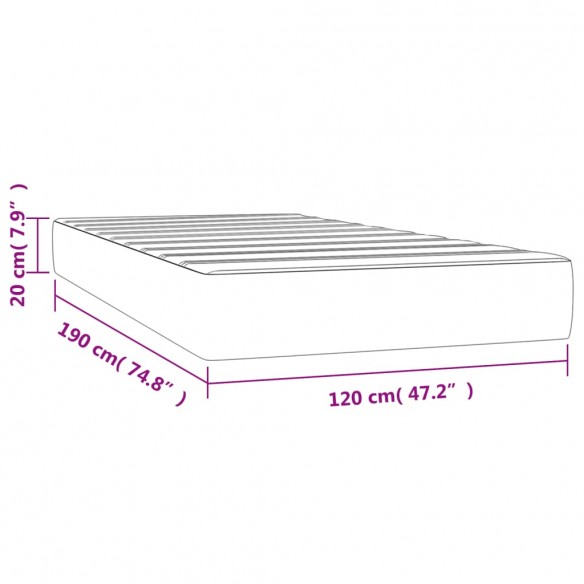 Matelas de lit à ressorts ensachés cappuccino 120x190x20 cm