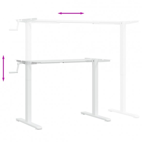 Cadre de bureau debout blanc (94-135)x60x(70-114) cm acier