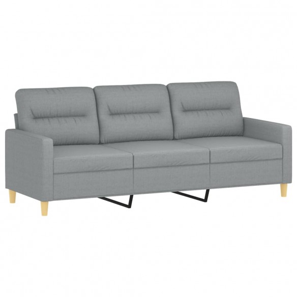 Ensemble de canapés 4 pcs avec coussins Gris clair Tissu