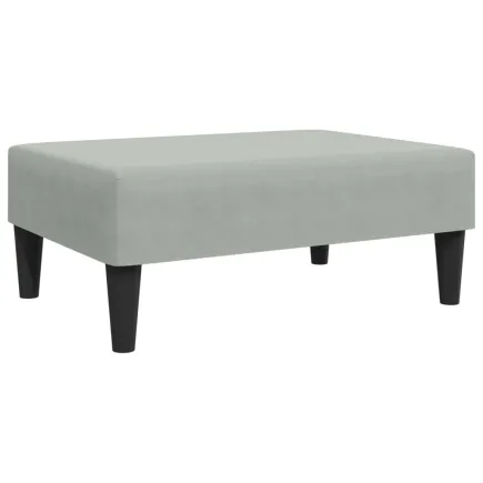 Repose-pied gris clair 77x55x31 cm velours 2