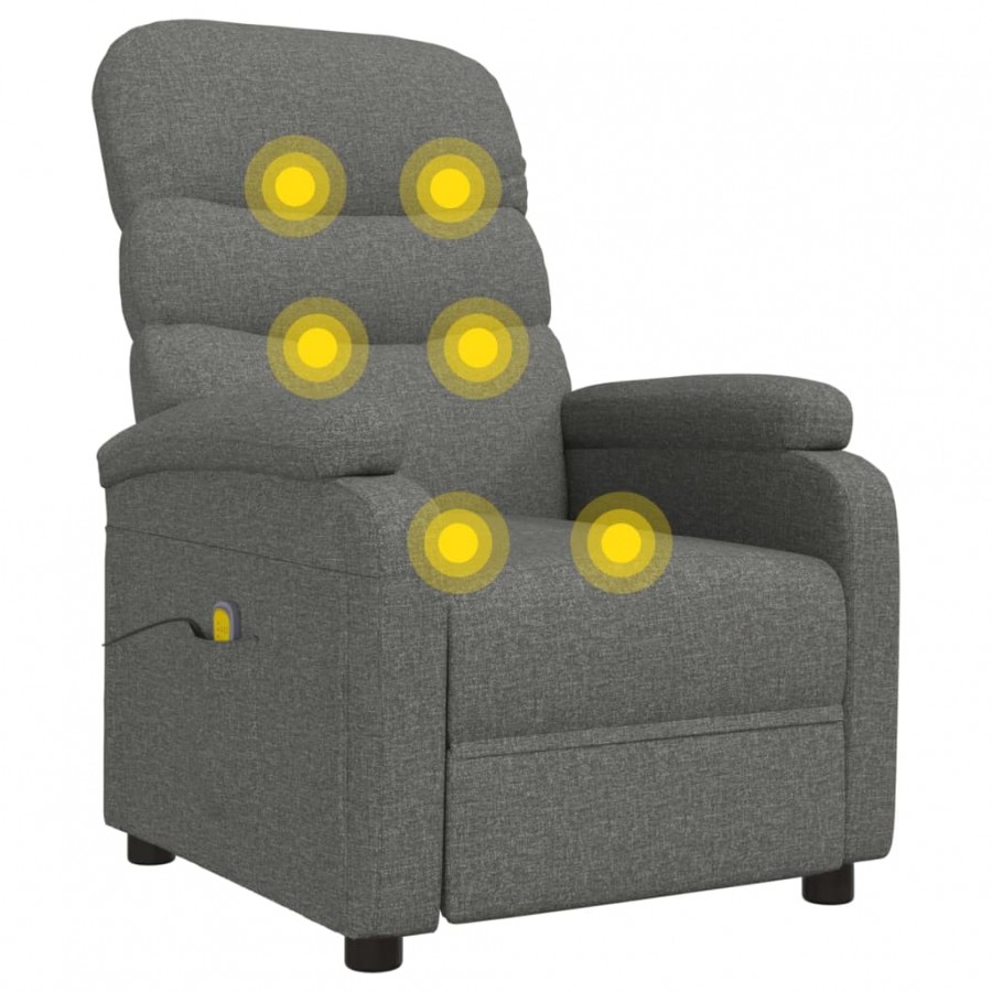 Fauteuil de massage Gris foncé Tissu