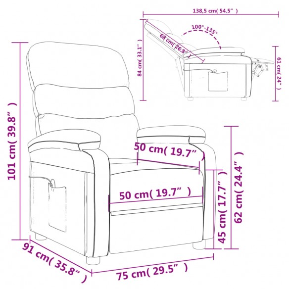 Fauteuil de massage Gris foncé Tissu