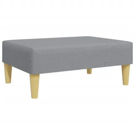 Repose-pied gris clair 77x55x31 cm tissu 2