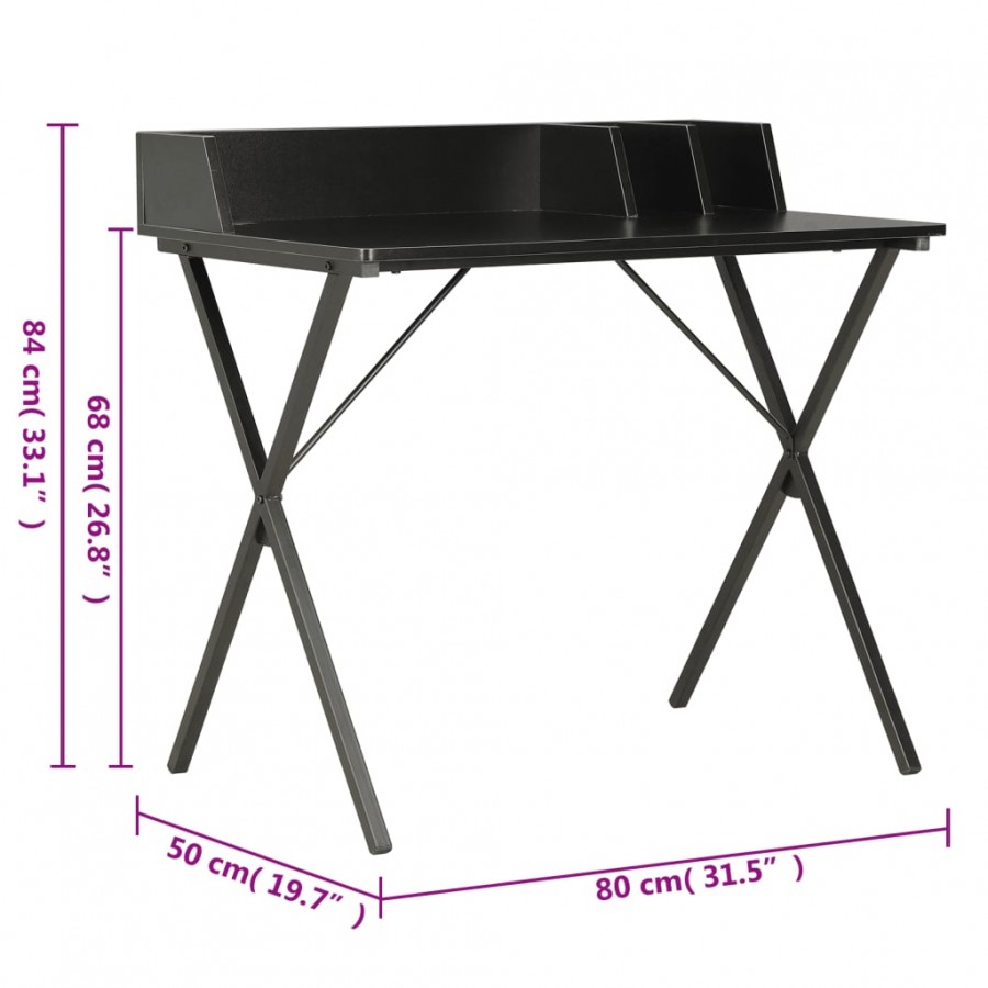 Bureau Noir 80x50x84 cm