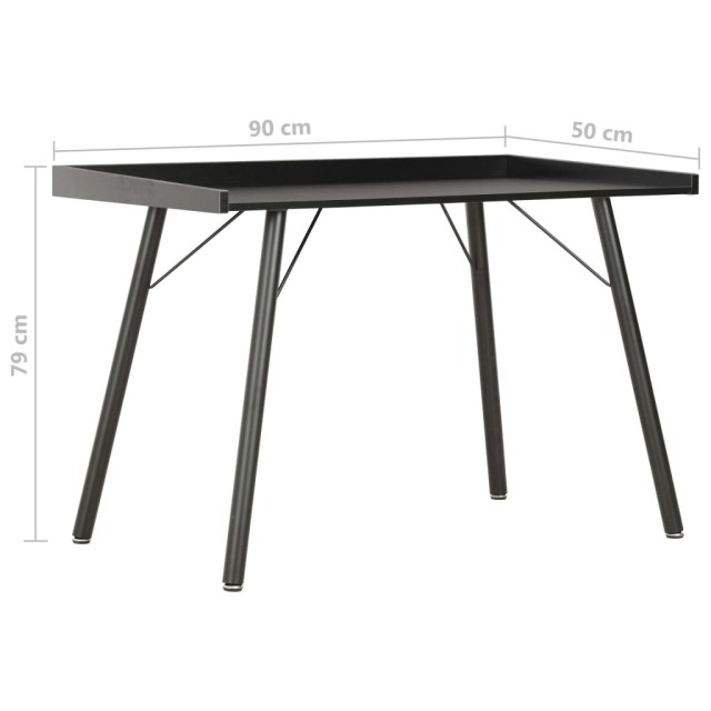 Bureau Noir 90x50x79 cm