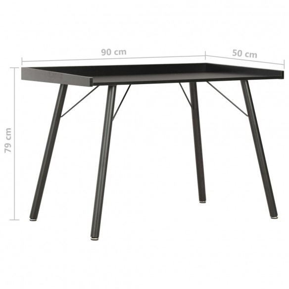 Bureau Noir 90x50x79 cm