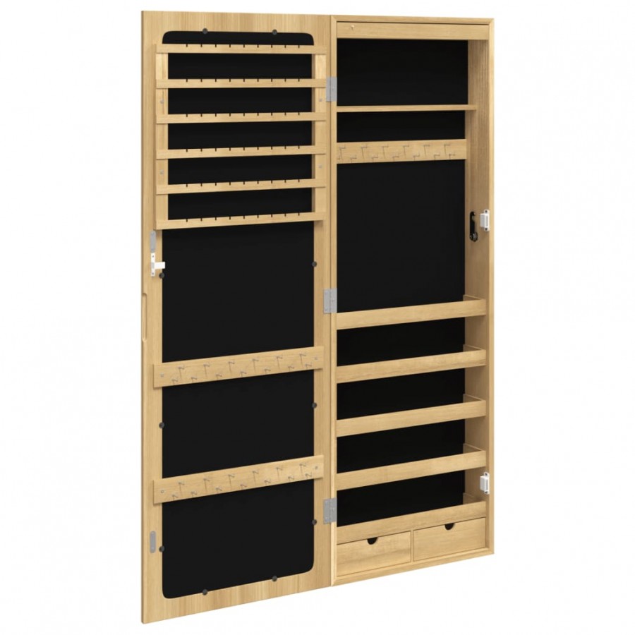 Armoire à bijoux avec miroir et éclairage LED mural