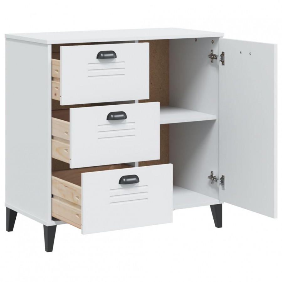 Buffet VIKEN blanc 80x40x80 cm bois massif de pin